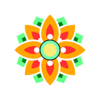 dancheong de colores flor coreano tradicional modelo. png