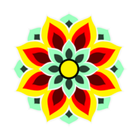 Dancheong Colored flower Korean traditional pattern. png