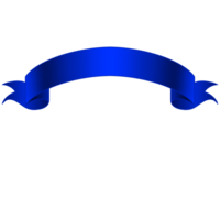 Blue ribbons realistic composition with colourful isolated image of festive reel shape on blank background png