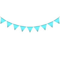 Light blue colour bunting pennants image with transparent background. png