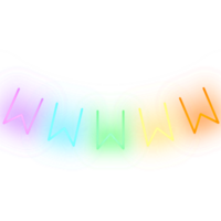 neon buntings med transparent bakgrund. neon stil tecken. png