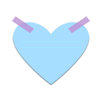 pastel azul corazón papel de notas diario pegatina con transparente antecedentes. png