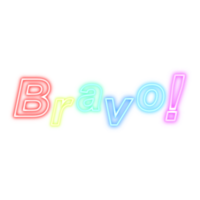 Neon bravo with tranparent background. png