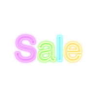 Neon sale with tranparent background. png