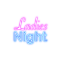 Neon ladies night with tranparent background. png