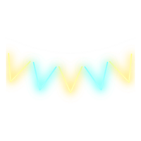 Neon buntings with transparent background. neon style sign. png