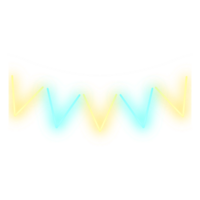 Neon buntings with transparent background. neon style sign. png