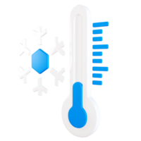 png file di 3d freddo temperature con illustrazioni di neve e freddo temperature