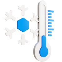 png file di 3d freddo temperature con illustrazioni di neve e freddo temperature