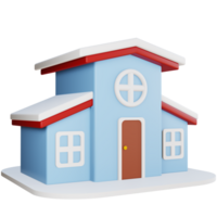 PNG file of 3D rendering of the house covered in snow in winter