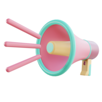 PNG file of 3d rendering object of megaphone with transparent background