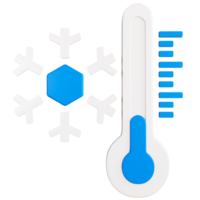 png file di 3d freddo temperature con illustrazioni di neve e freddo temperature