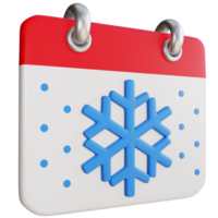 PNG file of 3D rendering of winter calendar with illustration of snowflakes and crystals