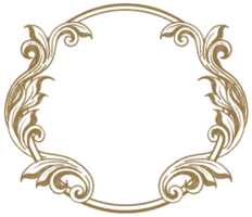 Vintage frame elements decoration circle, hand drawn. png