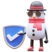 3D Snowman Character Verified shield png