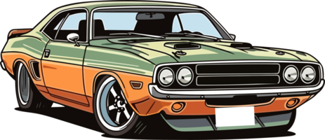 Vintage Dodge Challenger Car AI Generative png