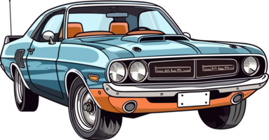 Vintage Dodge Challenger Car AI Generative png