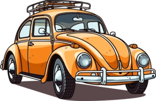 Vintage Classic Car Illustration AI Generative png