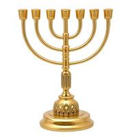 Hanukkah Menorah isolated on white background. AI generative photo