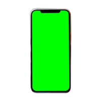 app demonstratie model. realistisch mobiel telefoon kader enkel en alleen, mockup met groen chroma sleutel scherm, mobiele telefoon app sjabloon. png