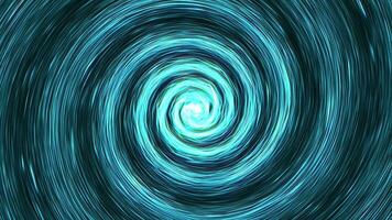 A wormhole in time and space, warping through science fiction. Abstract jump into space in hyperspace among colorful stars. Flying through the blue-green data tunnel. Seamless loop, 3D animation video