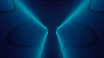 astratto infinito futuristico blu corridoio. 3d animazione di un' tunnel nel lento movimento. 4k video. 3d rendere video