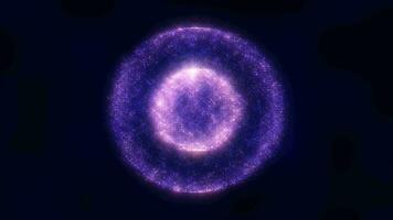 Purple energy orb background animation. 3d abstract energy sphere ball on dark background. Nuclear energy, Big Bang, Supernova. Science, technology, innovations, Universe. video