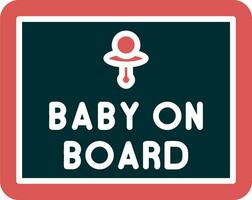 Baby On Board Vector Icon