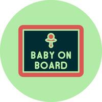 Baby On Board Vector Icon