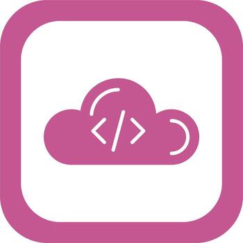 icono de vector de codificación de nube