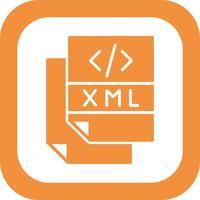 icono de vector de archivo xml