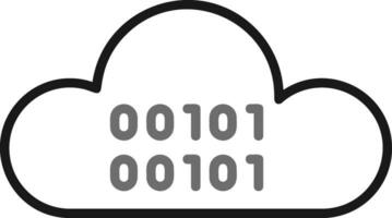 icono de vector de codificación de nube