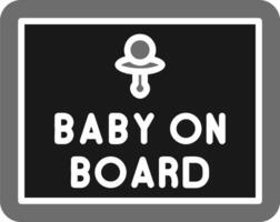 Baby On Board Vector Icon