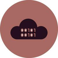 icono de vector de codificación de nube