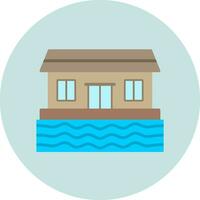 Houseboat Vector Icon
