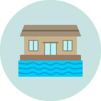 Houseboat Vector Icon