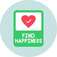 Find Happiness Vector Icon