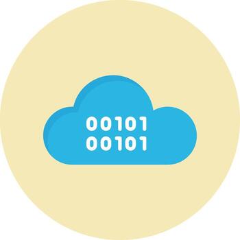 icono de vector de codificación de nube
