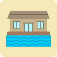 casa flotante vector icono