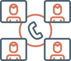 Group Phone Call Vector Icon