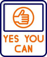 Yes You Can Vector Icon