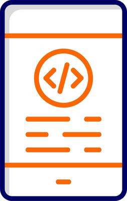Mobile Coding Vector Icon