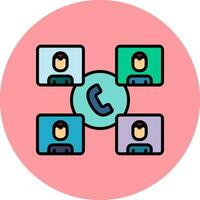 Group Phone Call Vector Icon