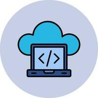 icono de vector de computación en la nube