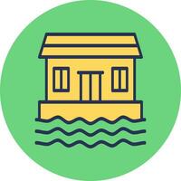 Houseboat Vector Icon