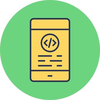 Mobile Coding Vector Icon