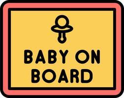 Baby On Board Vector Icon