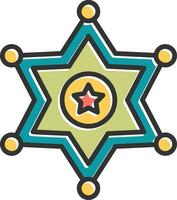 icono de vector de insignia de sheriff