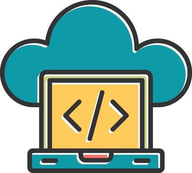 icono de vector de computación en la nube