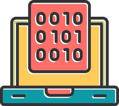 binario datos vector icono